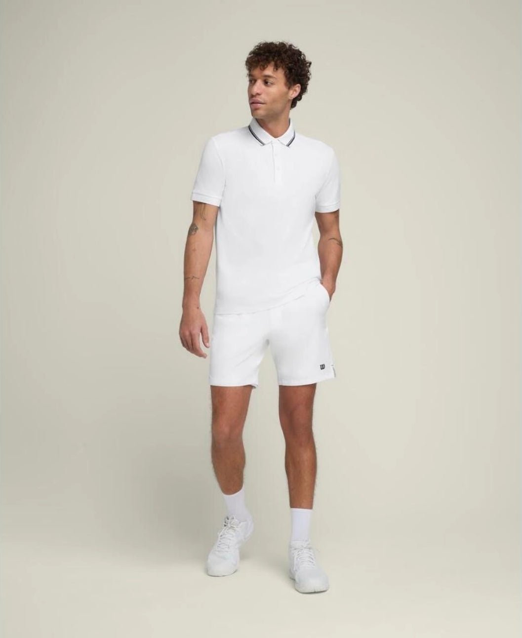 Wilson Team Pique Polo Bright White - Tennisbutiken