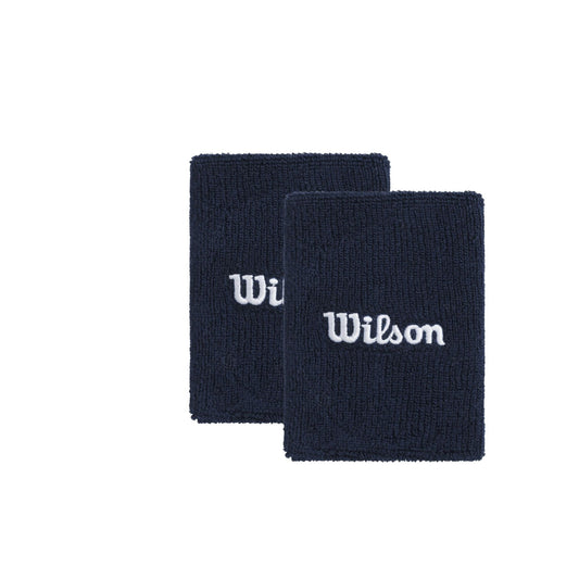 Wilson Terry Logo Wide Wristband Navy - Tennisbutiken